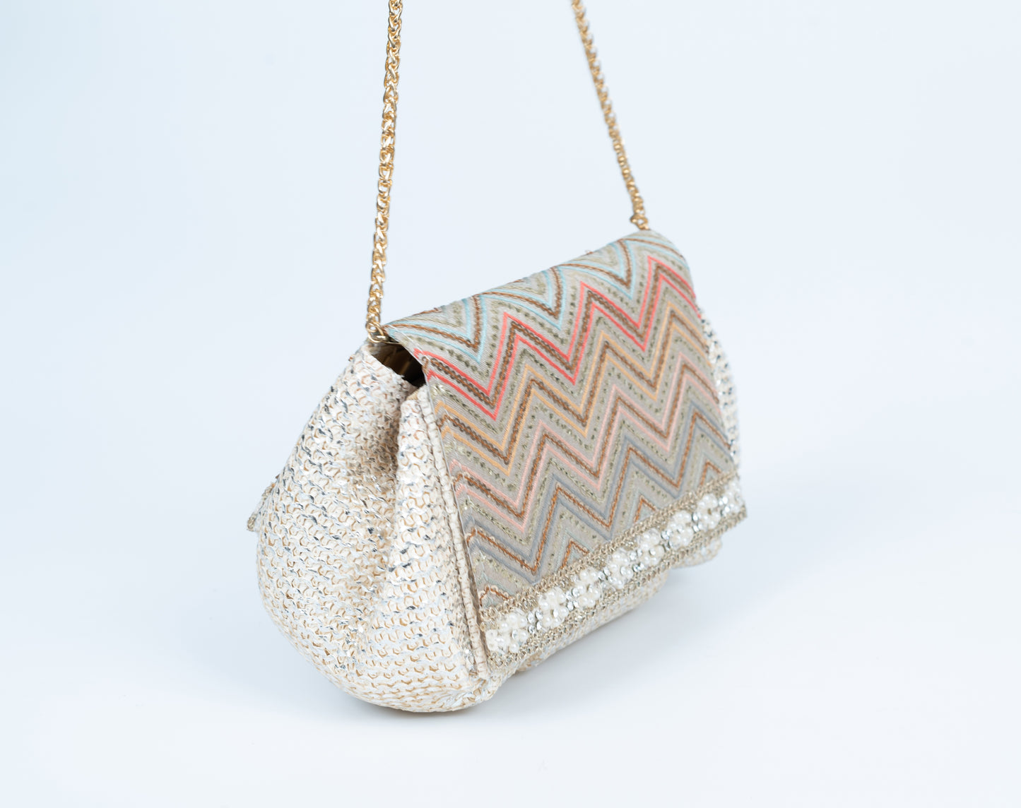 Silver Flap Clutch