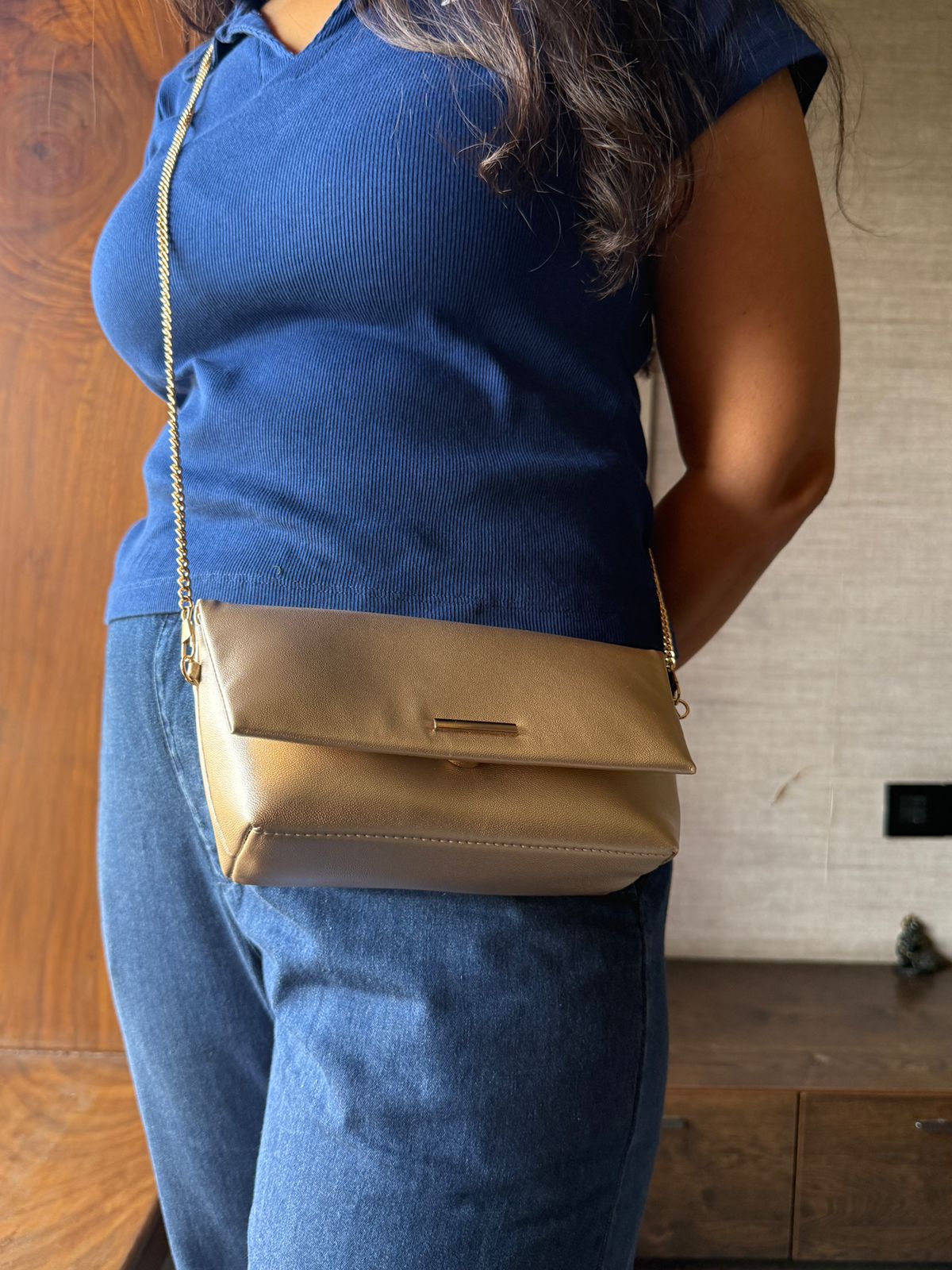 Gold Soft Sling bag