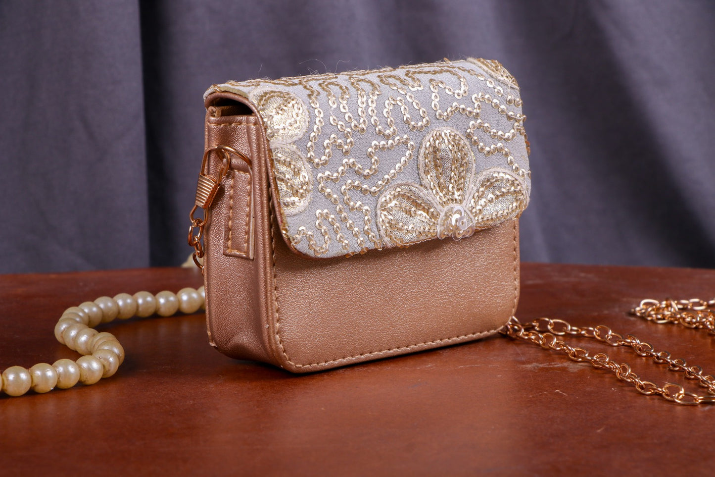 Gold Floral Mini Sling