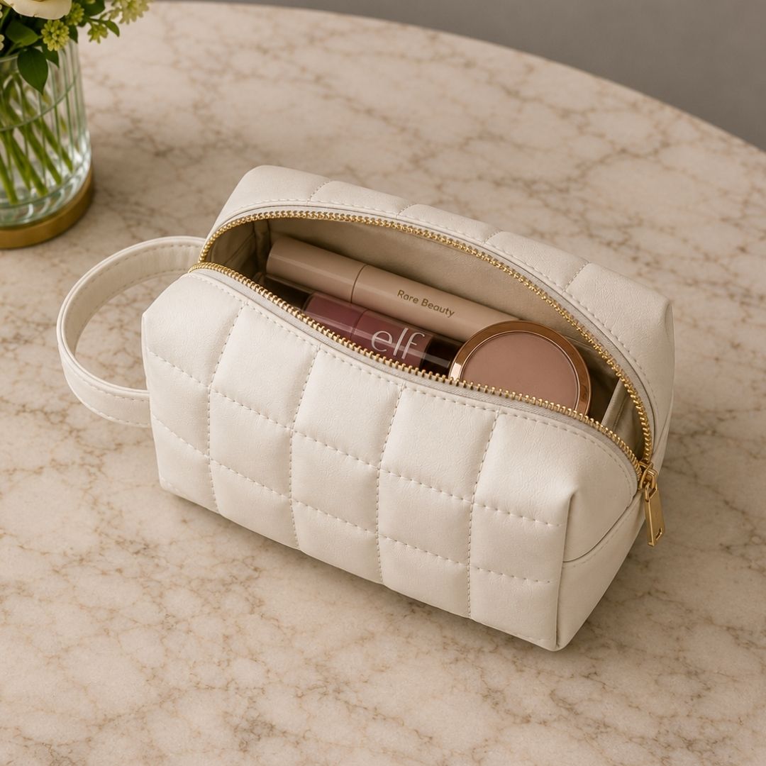Beige Makeup Pouch