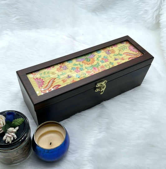 Yellow floral Wooden Box