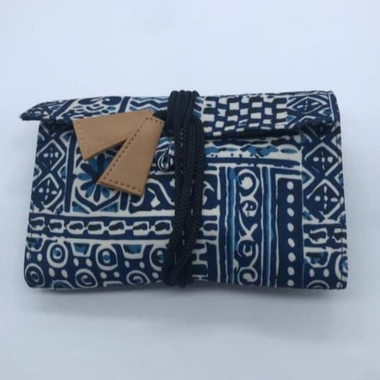 Ethnic Blue Organizer for USB cables, chargers, electronic accessories