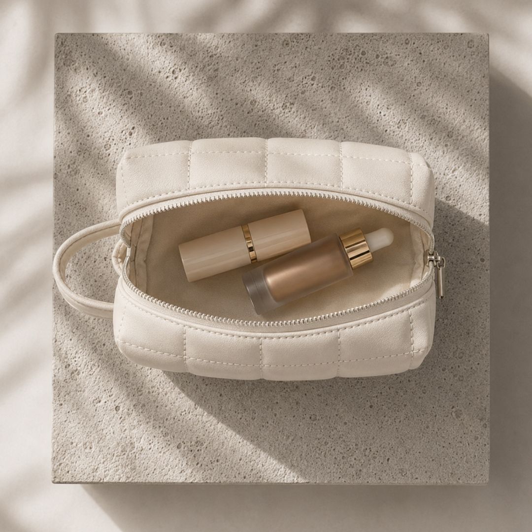 White Makeup Pouch