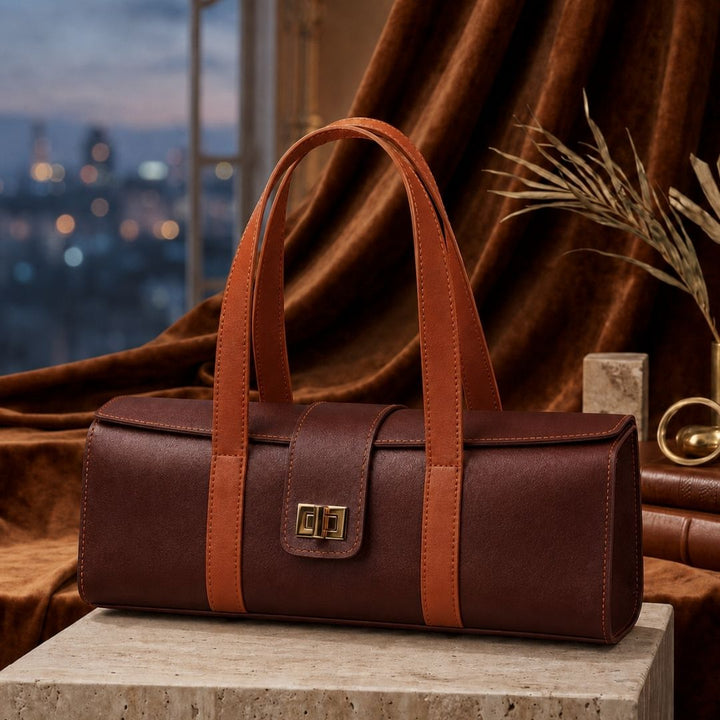 Brown Leather Luxe Bag