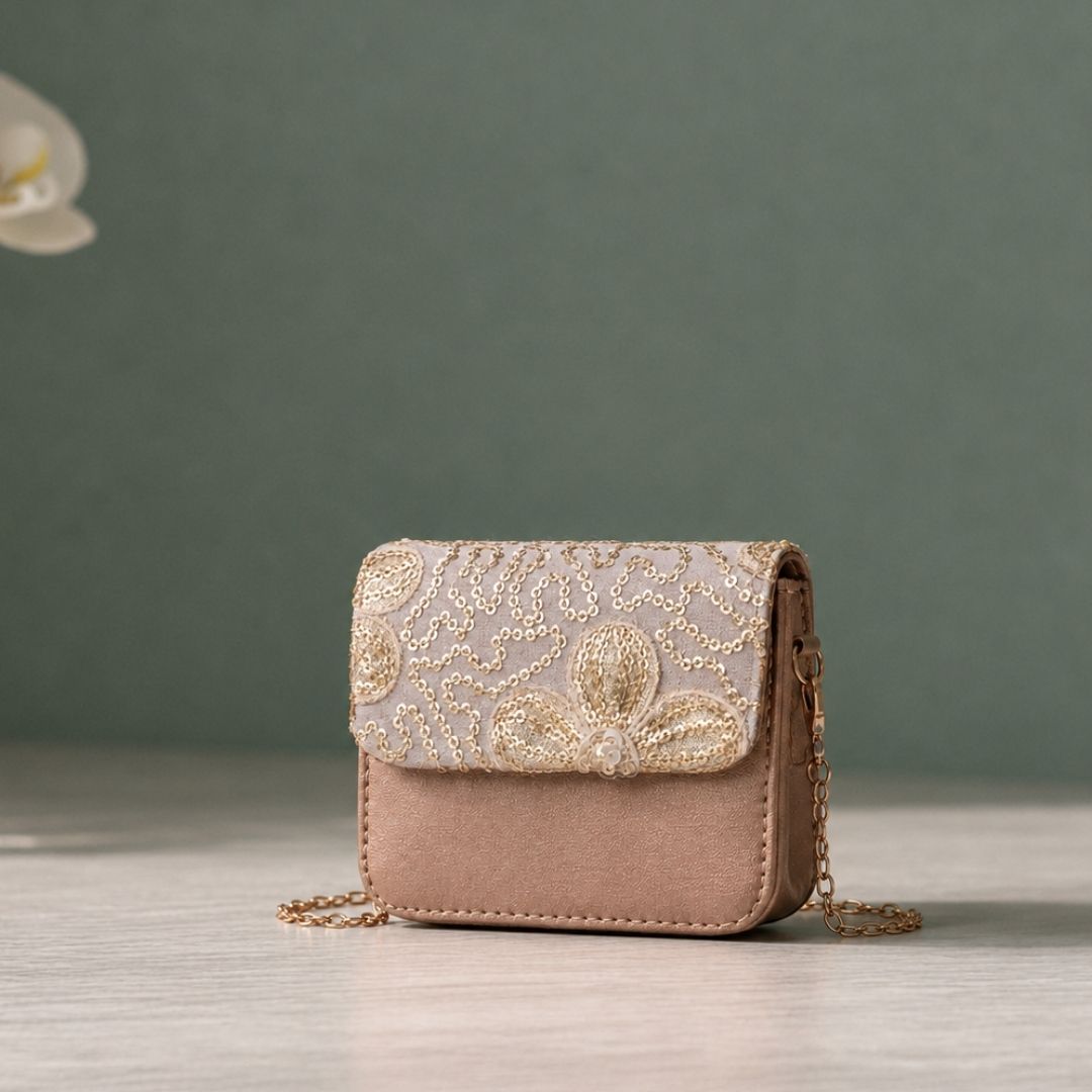 Gold Floral Mini Sling