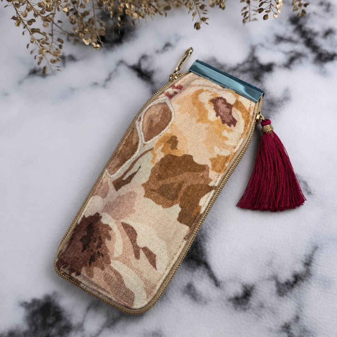 Pastel Leaf Key Pouch