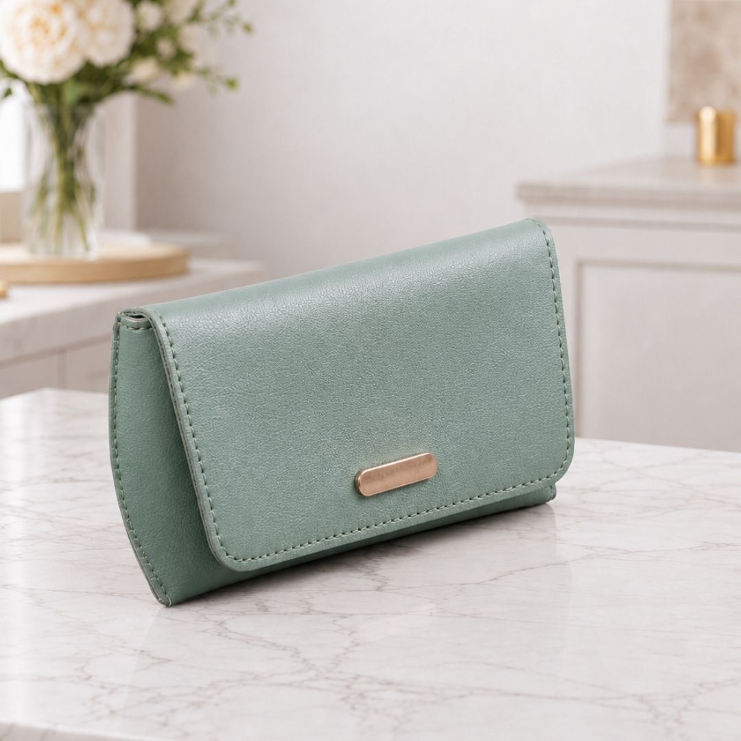 Solid Green Glare Pouch