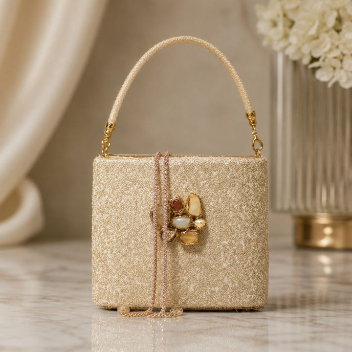 Crystal Encrusted Sequin Clutch