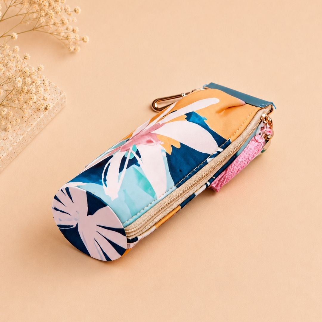 Floral Blue Key Pouch