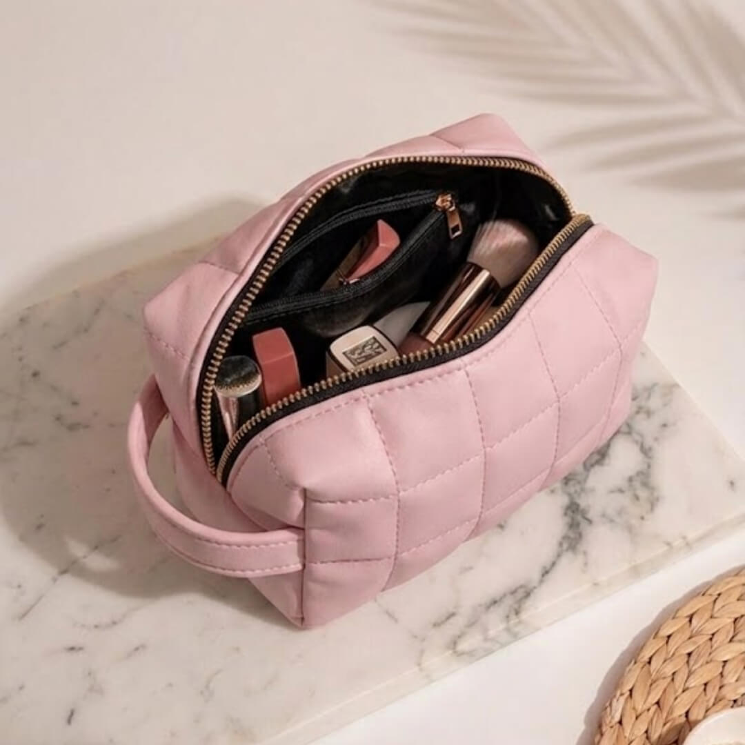 Pastel Pink Makeup Pouch