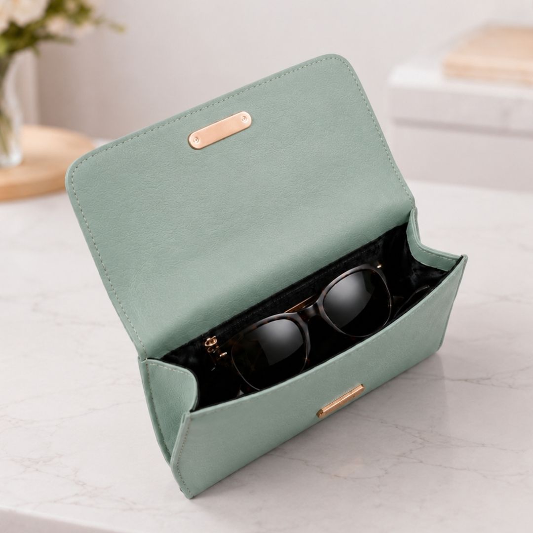 Solid Green Glare Pouch