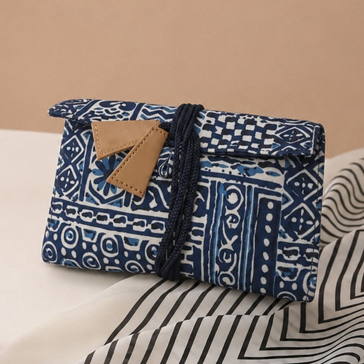 Ethnic Blue Organizer for USB cables, chargers, electronic accessories