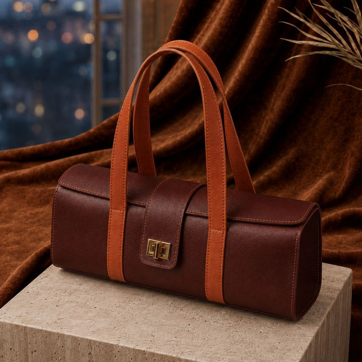 Brown Leather Luxe Bag