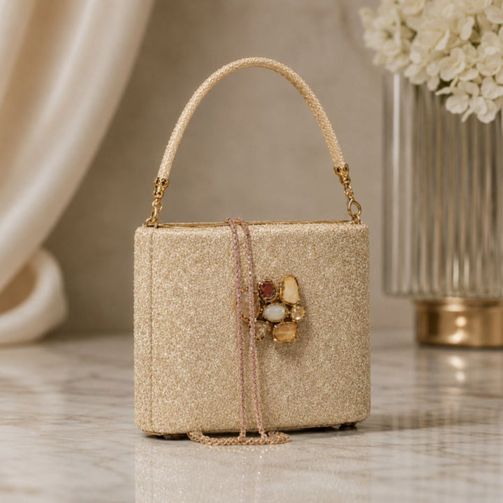 Crystal Encrusted Sequin Clutch