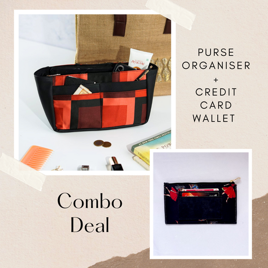 Purse Organizer + credit card wallet Combo.                 4 prints