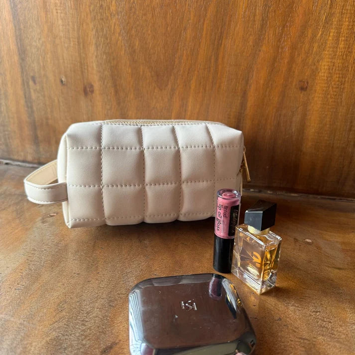 Beige Makeup Pouch