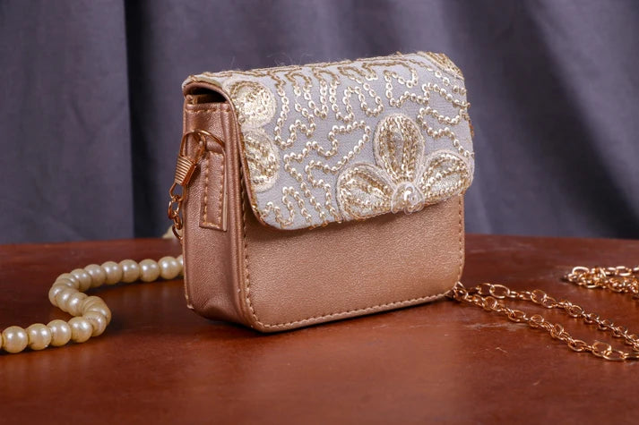 Gold Floral Mini Sling