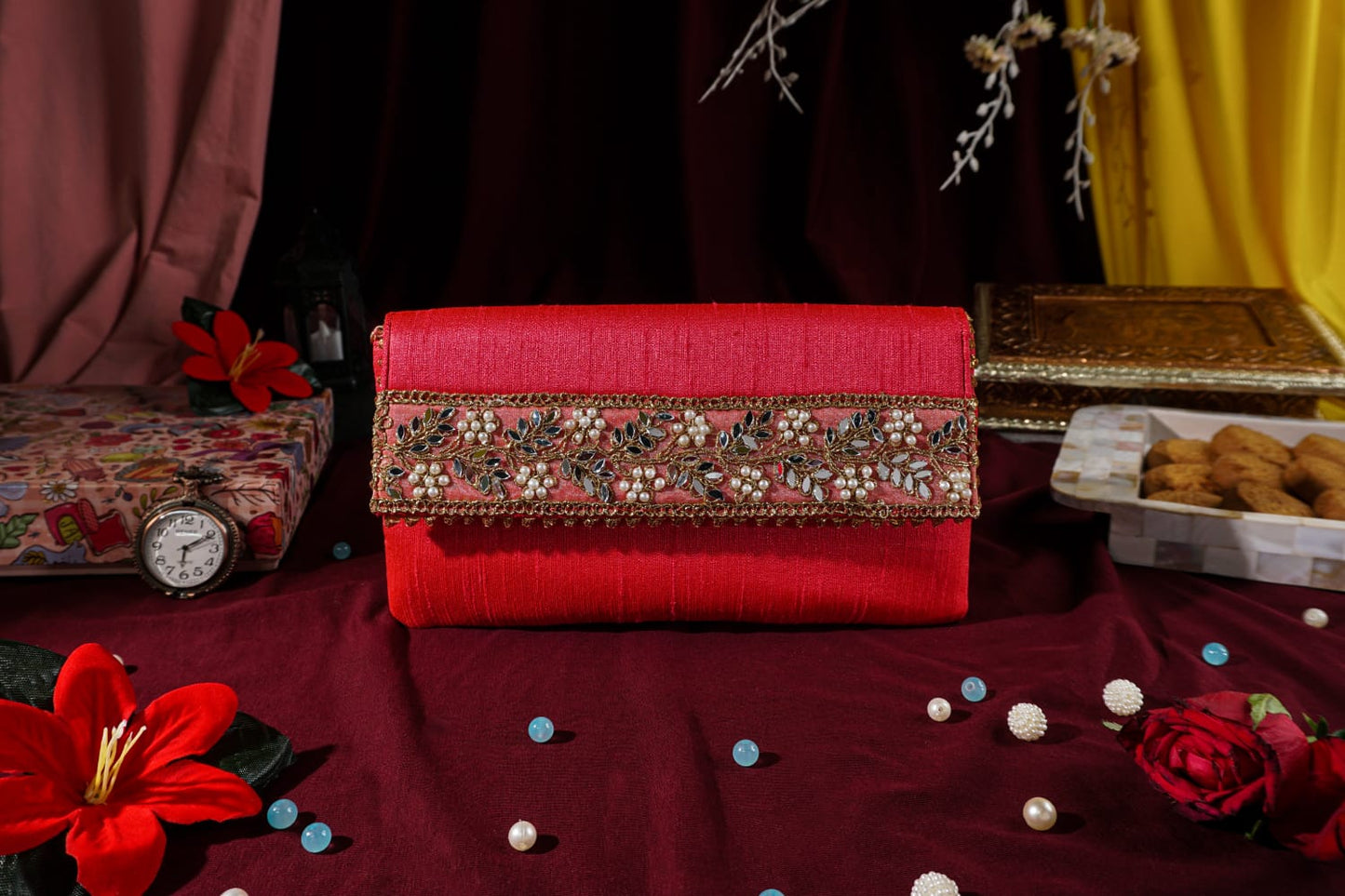 Red Clutch with border