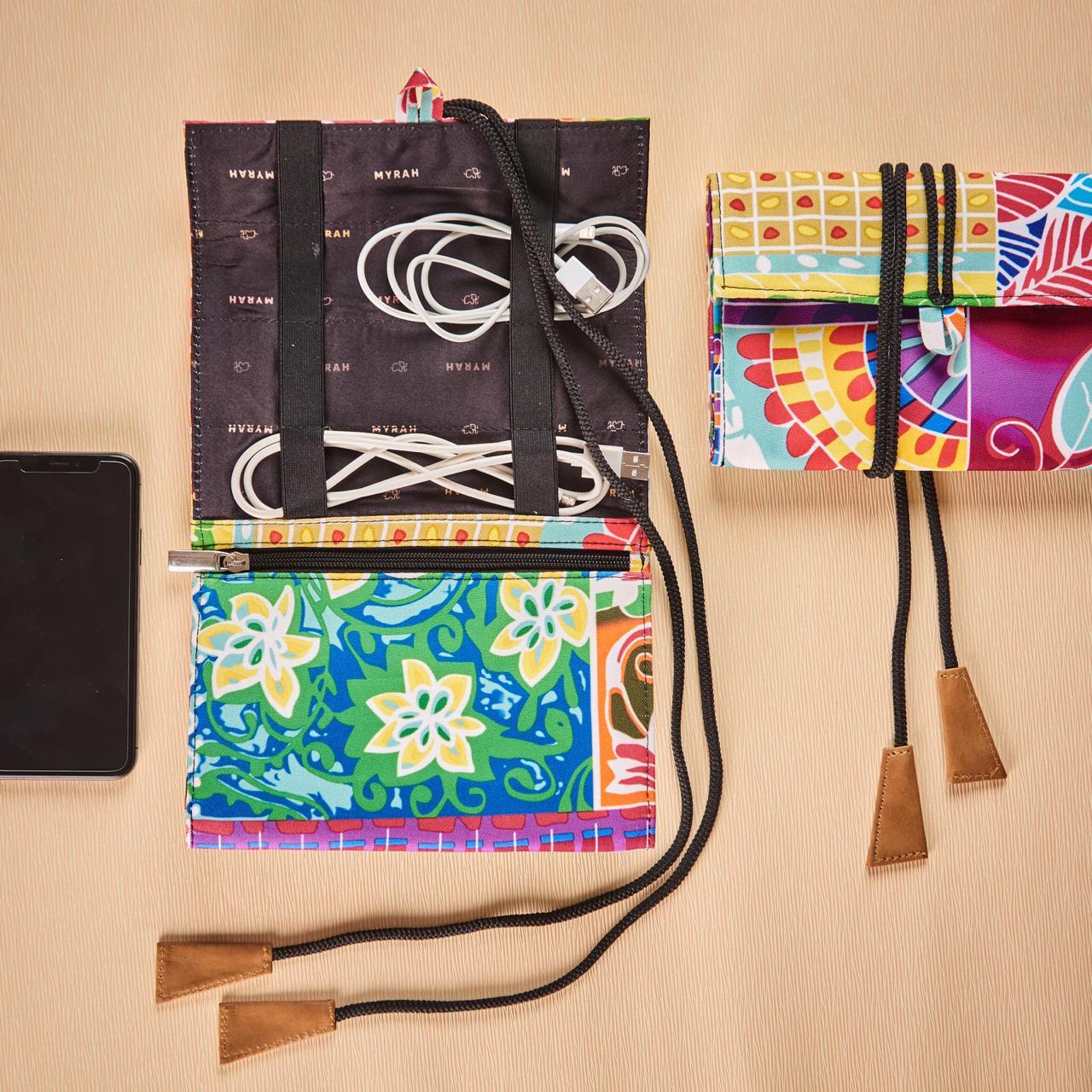 Multicolor Organizer for USB cables, chargers, electronic accessories