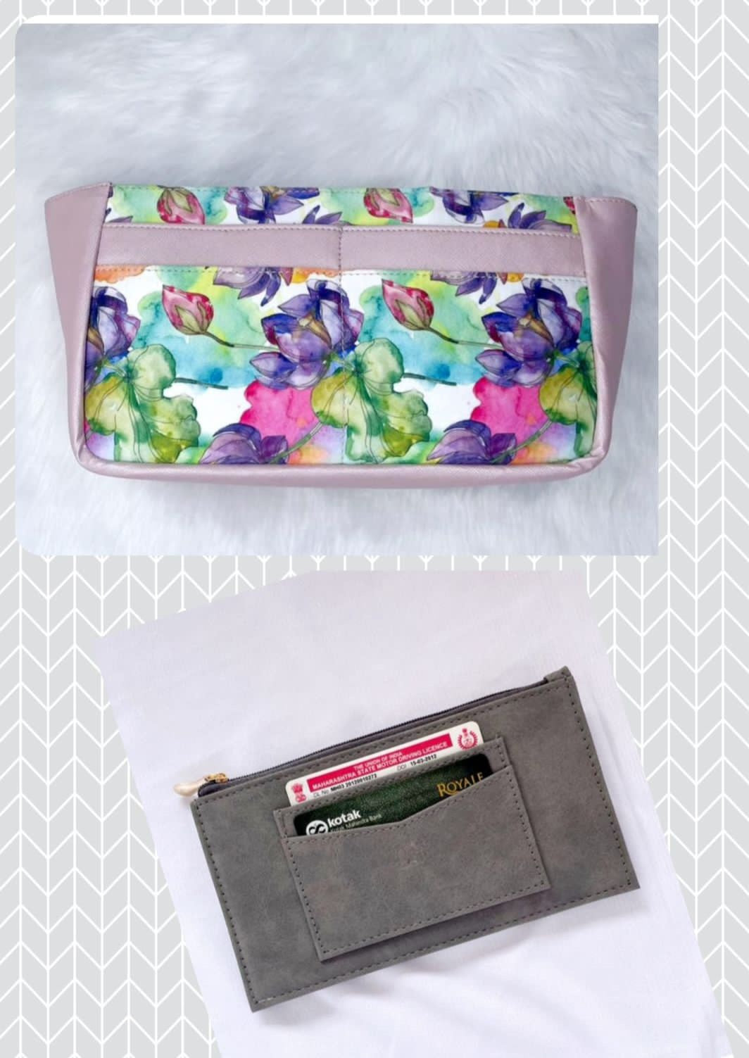 Purse Organizer + credit card wallet Combo.                 4 prints