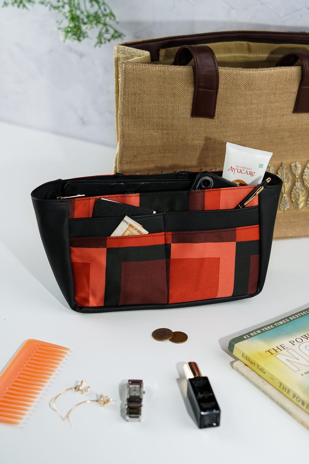 Colour Block Purse Organizer