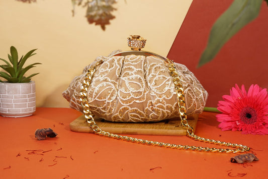 Potli Clutch with floral work