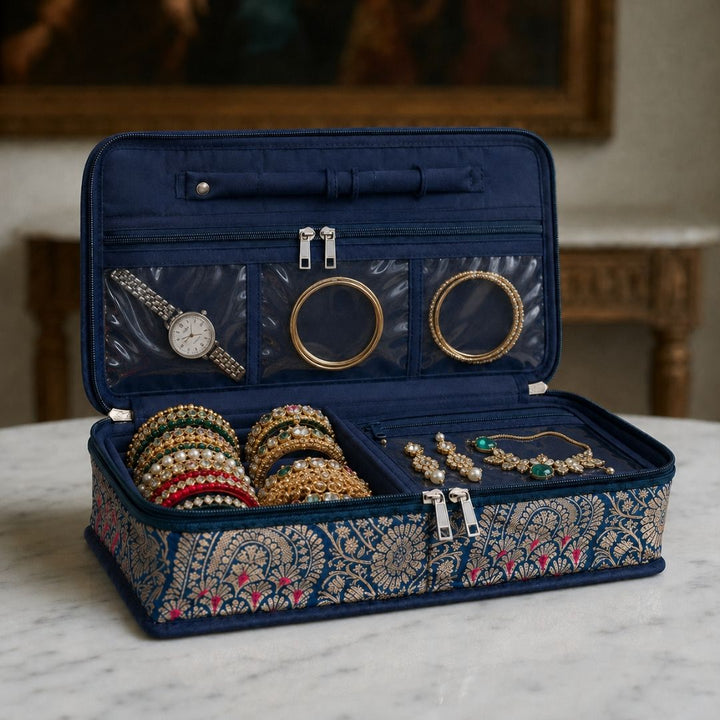 Multipurpose Jewellery Pouch (Blue)