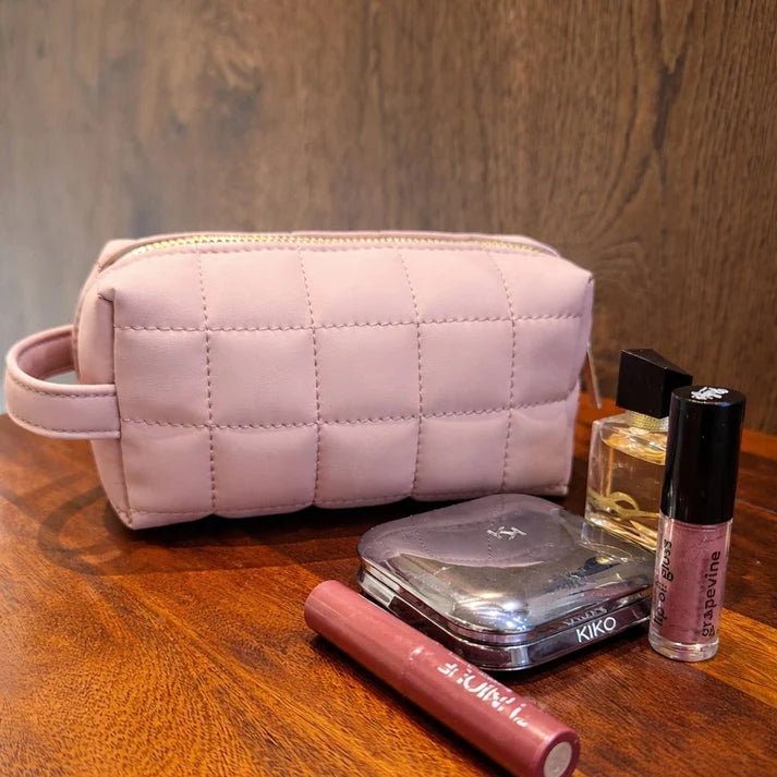 Pastel Pink Makeup Pouch