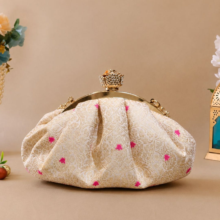 Potli Clutch Pink Accents