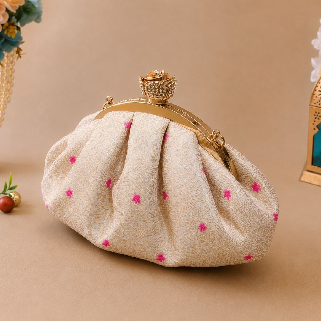 Potli Clutch Pink Accents