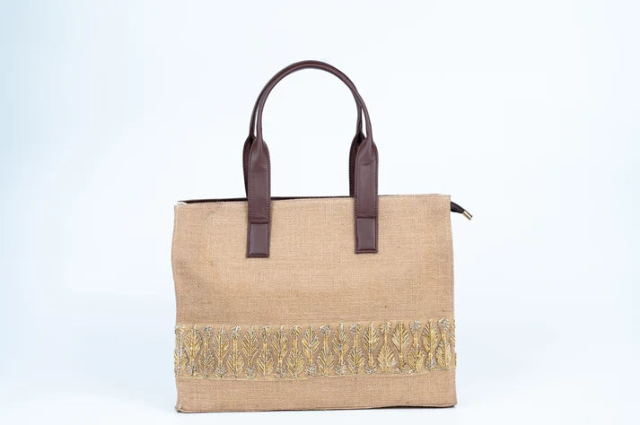 Dusty Brown Tote with Border