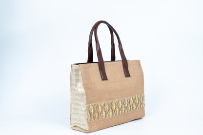 Dusty brown Tote with Border