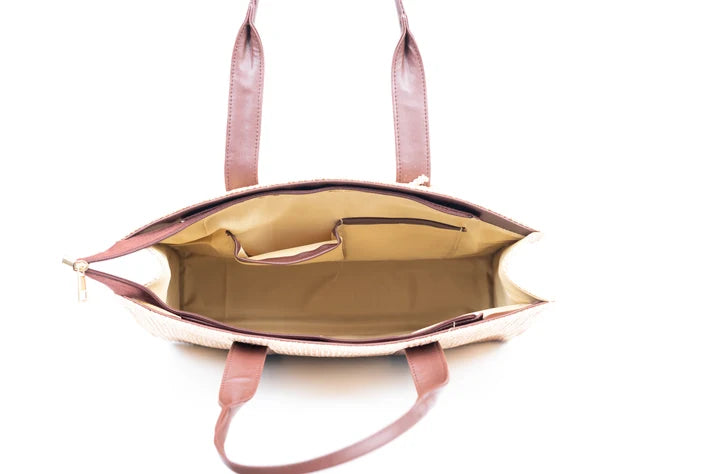 Dusty Brown Tote with Border