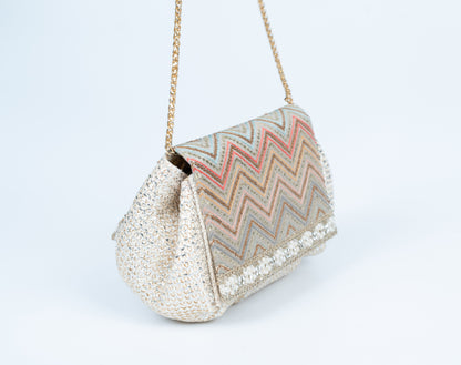 Silver Flap Clutch