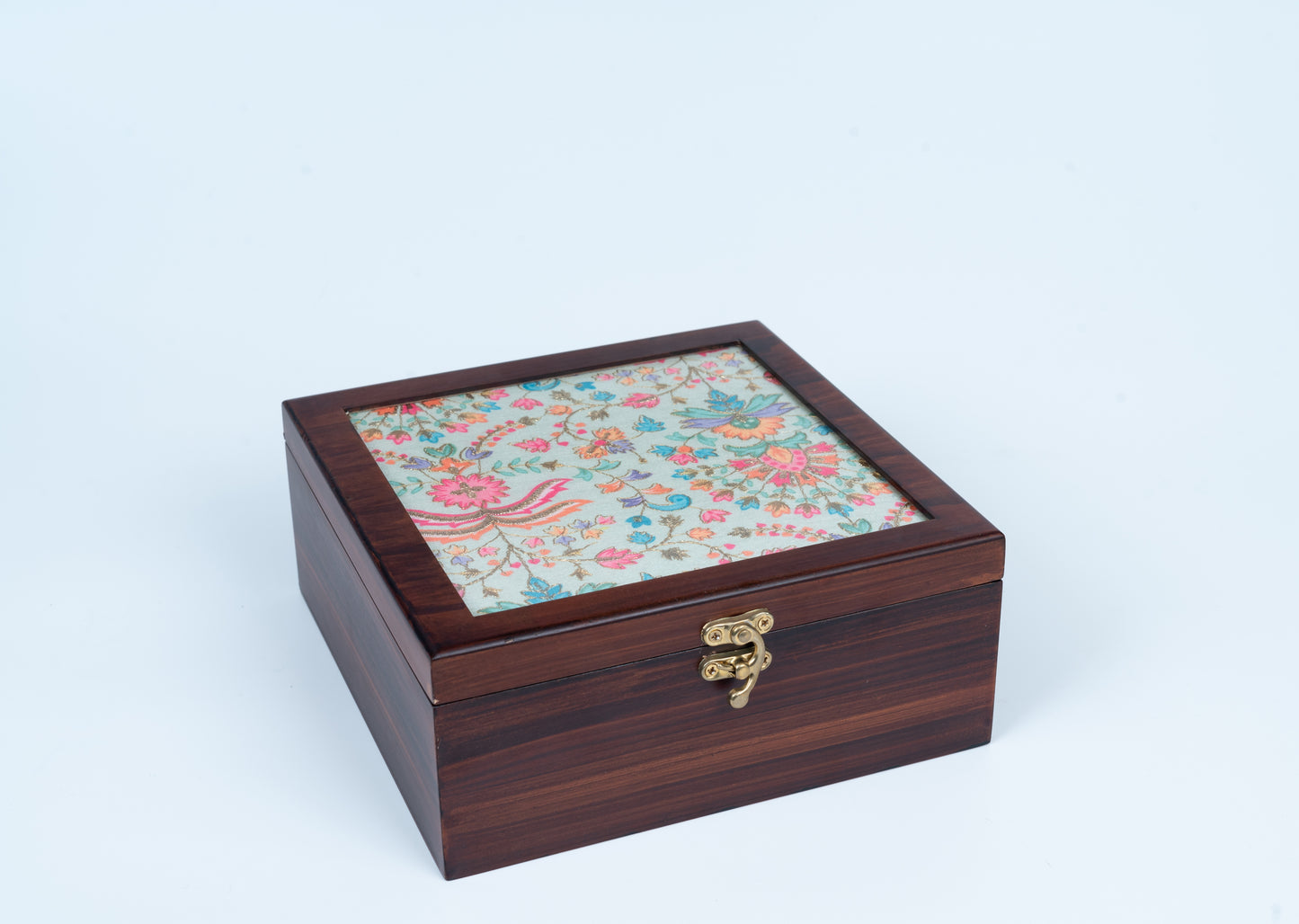 Blue floral Wooden Box