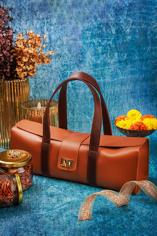 Leather luxe basket