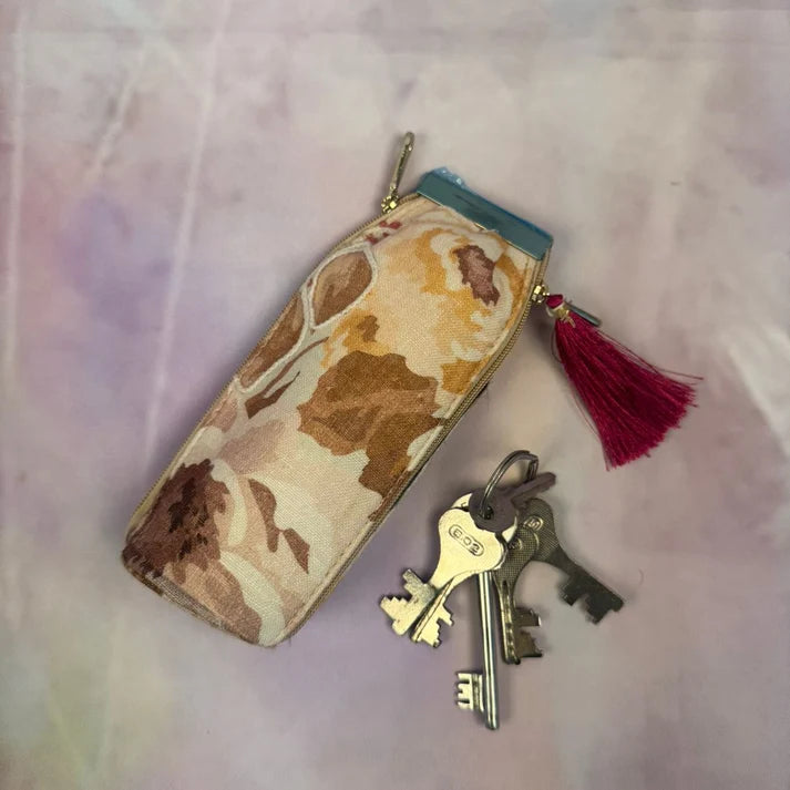 Pastel Leaf Key Pouch