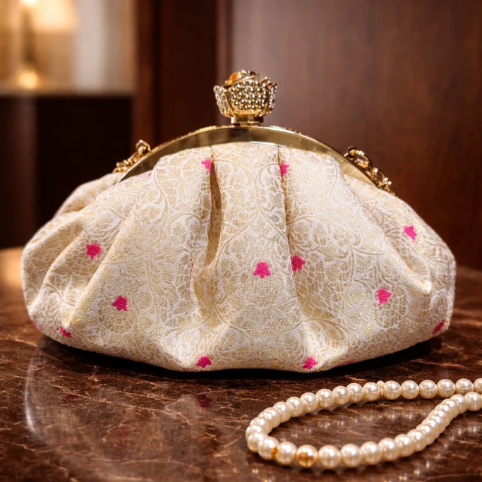 Potli Clutch Pink Accents