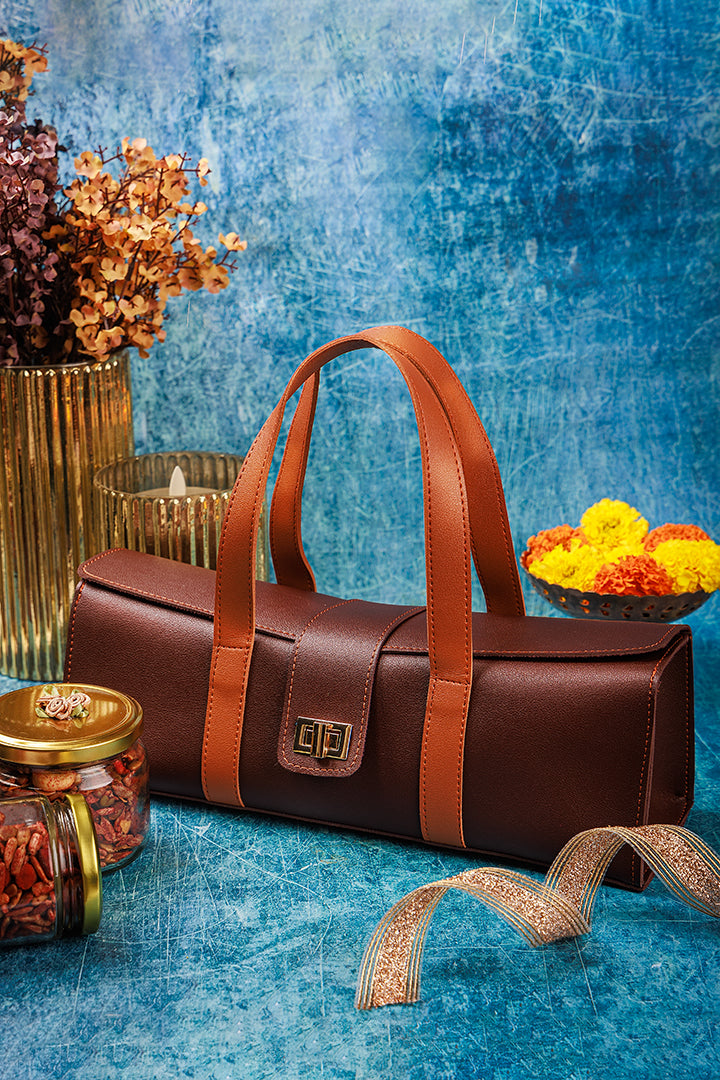 Leather luxe basket