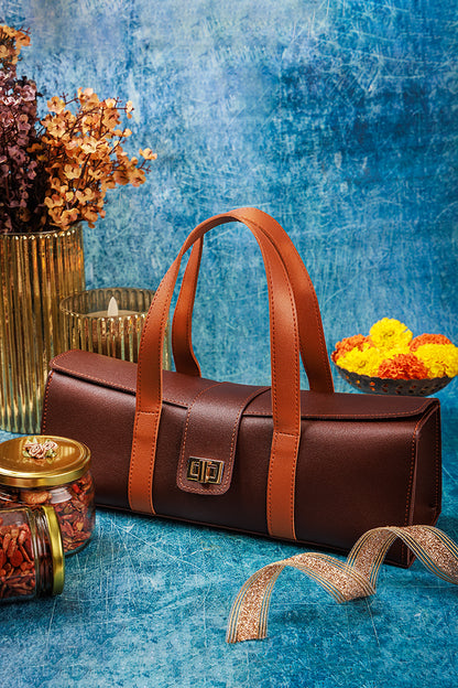 Leather luxe basket