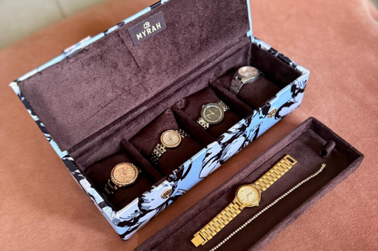 Floral blue Watch Box