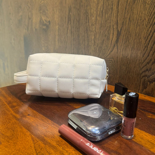 White Makeup Pouch