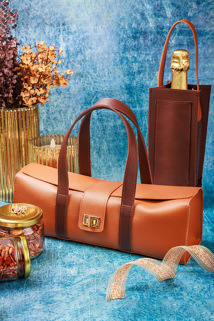 Leather luxe basket